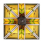 Meyda Tiffany Abilene 17" Square Mahogany Bronze Semi-flush Mount Ceiling Light With Green & Brown Shade Glass