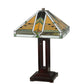 Meyda Tiffany Abilene 24" Mahogany Bronze Table Lamp With Green & Brown Shade Glass