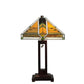 Meyda Tiffany Abilene 24" Mahogany Bronze Table Lamp With Green & Brown Shade Glass