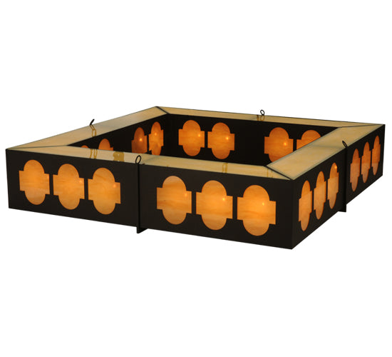 Meyda Tiffany Diablos 85" 24-Light Dark Roast Semi-flush Mount Ceiling Light With Amber Quartz Idalight Shade Glass