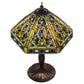 Meyda Tiffany Elizabethan 24" Mahogany Bronze Table Lamp With Green & Blue Shade Glass