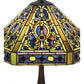 Meyda Tiffany Elizabethan 24" Mahogany Bronze Table Lamp With Green & Blue Shade Glass