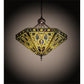 Meyda Tiffany Elizabethan 26" Mahogany Bronze Inverted Pendant With Green & Blue Shade Glass