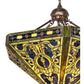 Meyda Tiffany Elizabethan 26" Mahogany Bronze Inverted Pendant With Green & Blue Shade Glass