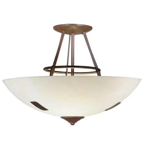 Meyda Tiffany Essence 18" 2-Light Cafe Noir Semi-flush Mount Ceiling Light With Whitestone Idalight Shade Glass