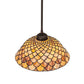 Meyda Tiffany Fishscale 11" Mahogany Bronze Pendant Light With Brown Shade Glass