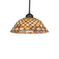 Meyda Tiffany Fishscale 11" Mahogany Bronze Pendant Light With Brown Shade Glass