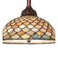 Meyda Tiffany Fishscale 12" Mahogany Bronze Pendant Light With Green Shade Glass