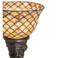 Meyda Tiffany Fishscale 15" Mahogany Bronze Mini Torchiere Table Lamp With Beige Shade Glass