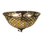 Meyda Tiffany Fishscale 16" Mahogany Bronze Flush Mount Ceiling Light With Green & Violet Shade Glass