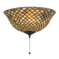 Meyda Tiffany Fishscale 16" Mahogany Bronze Flush Mount Ceiling Light With Green & Violet Shade Glass