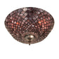 Meyda Tiffany Fishscale 16" Mahogany Bronze Flush Mount Ceiling Light With Violet Shade Glass