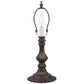 Meyda Tiffany Fishscale 17" Mahogany Bronze Accent Table Lamp With Green & Violet Shade Glass