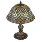 Meyda Tiffany Fishscale 17" Mahogany Bronze Accent Table Lamp With Green & Violet Shade Glass