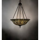 Meyda Tiffany Fishscale 20" Mahogany Bronze Inverted Pendant Light With Green Shade Glass