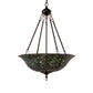 Meyda Tiffany Fishscale 20" Mahogany Bronze Inverted Pendant Light With Green Shade Glass