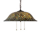 Meyda Tiffany Fishscale 20" Mahogany Bronze Pendant Light With Green & Beige Shade Glass