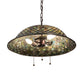 Meyda Tiffany Fishscale 20" Mahogany Bronze Pendant Light With Green & Beige Shade Glass