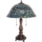 Meyda Tiffany Fishscale 22" Mahogany Bronze Table Lamp With Green Shade Glass