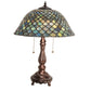 Meyda Tiffany Fishscale 22" Mahogany Bronze Table Lamp With Green Shade Glass