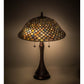 Meyda Tiffany Fishscale 23" Mahogany Bronze Table Lamp With Blue Shade Glass