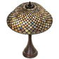 Meyda Tiffany Fishscale 23" Mahogany Bronze Table Lamp With Blue Shade Glass