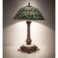 Meyda Tiffany Fishscale 23" Mahogany Bronze Table Lamp With Green & Blue Shade Glass