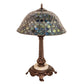 Meyda Tiffany Fishscale 23" Mahogany Bronze Table Lamp With Green & Blue Shade Glass