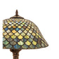 Meyda Tiffany Fishscale 23" Mahogany Bronze Table Lamp With Green & Blue Shade Glass