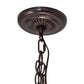 Meyda Tiffany Fishscale 24" Mahogany Bronze Inverted Pendant Light With Blue & Beige Shade Glass