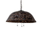 Meyda Tiffany Fishscale 24" Mahogany Bronze Pendant Light With Ruby & Coral Shade Glass
