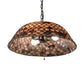 Meyda Tiffany Fishscale 24" Mahogany Bronze Pendant Light With Ruby & Coral Shade Glass