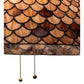 Meyda Tiffany Fishscale 24" Mahogany Bronze Pendant Light With Ruby & Coral Shade Glass