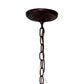 Meyda Tiffany Fishscale 24" Mahogany Bronze Pendant Light With Ruby & Coral Shade Glass