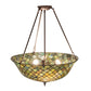 Meyda Tiffany Fishscale 24" Mahogany Bronze Semi-flush Mount Ceiling Light With Green & Beige Shade Glass