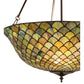 Meyda Tiffany Fishscale 24" Mahogany Bronze Semi-flush Mount Ceiling Light With Green & Beige Shade Glass