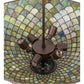 Meyda Tiffany Fishscale 24" Mahogany Bronze Semi-flush Mount Ceiling Light With Green & Beige Shade Glass