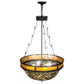 Meyda Tiffany Fishscale 25" Oil Rubbed Bronze Inverted Pendant Light With Multi-Colored Shade Glass