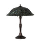 Meyda Tiffany Fishscale 26" Mahogany Bronze Table Lamp With Green & Beige Shade Glass