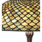 Meyda Tiffany Fishscale 26" Mahogany Bronze Table Lamp With Green & Beige Shade Glass