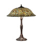 Meyda Tiffany Fishscale 26" Mahogany Bronze Table Lamp With Green & Beige Shade Glass