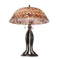 Meyda Tiffany Fishscale 30" Mahogany Bronze Table Lamp With Brown Shade Glass