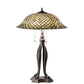 Meyda Tiffany Fishscale 30" Mahogany Bronze Table Lamp With Green Shade Glass