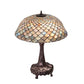 Meyda Tiffany Fishscale 31" Mahogany Bronze Table Lamp With Beige Shade Glass