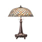 Meyda Tiffany Fishscale 31" Mahogany Bronze Table Lamp With Beige Shade Glass