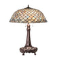 Meyda Tiffany Fishscale 31" Mahogany Bronze Table Lamp With Beige Shade Glass