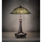 Meyda Tiffany Fishscale 31" Mahogany Bronze Table Lamp With Green & Beige Shade Glass