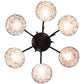 Meyda Tiffany Fishscale 33" 6-Light Mahogany Bronze Chandelier With Dark Brown Shade Glass