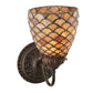 Meyda Tiffany Fishscale 5" Mahogany Bronze Wall Sconce With Beige Shade Glass