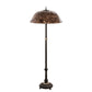 Meyda Tiffany Fishscale 62" Mahogany Bronze Floor Lamp With Brown Shade Glass